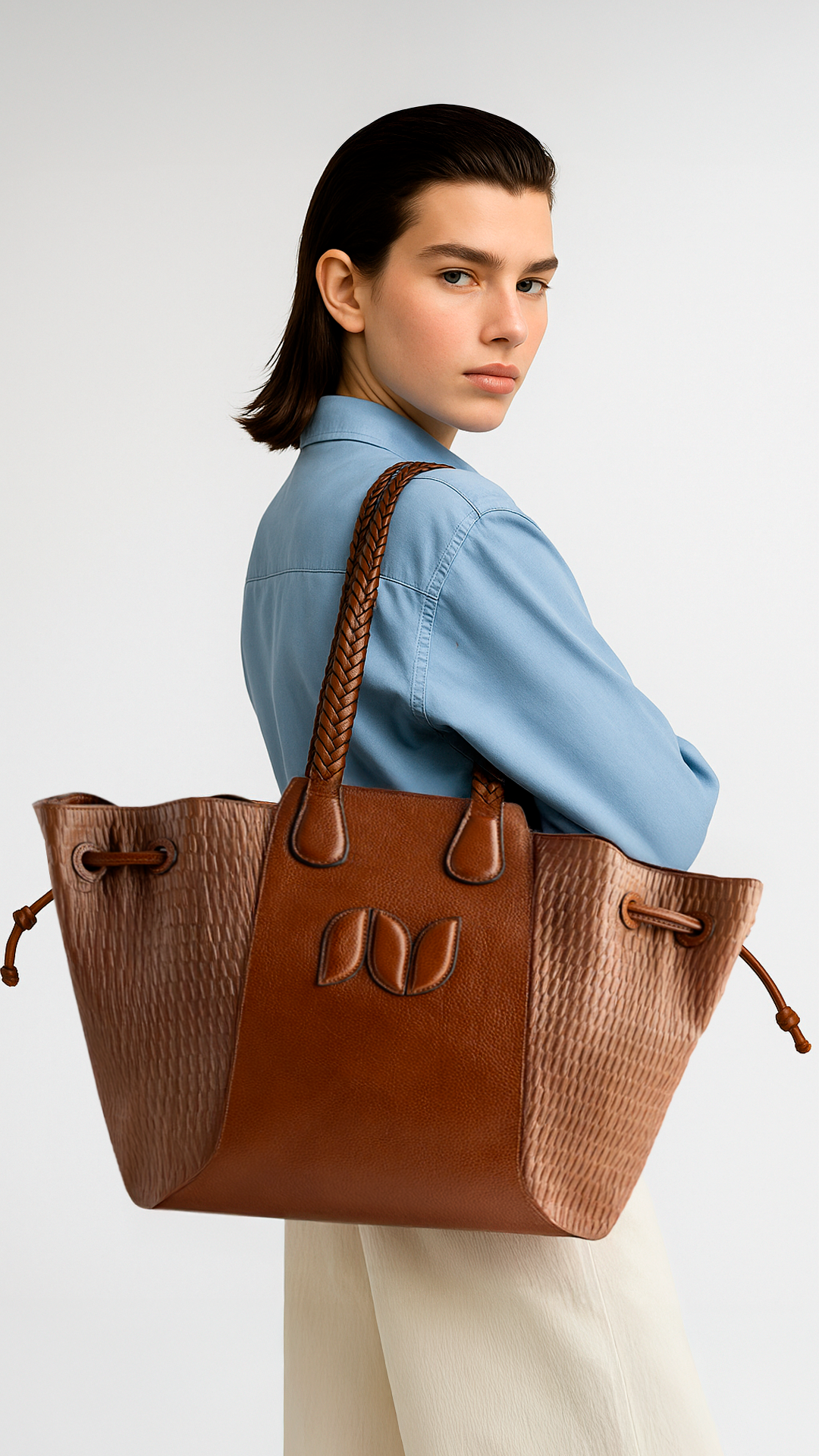 MARINA TOTE LEATHER COÑAC