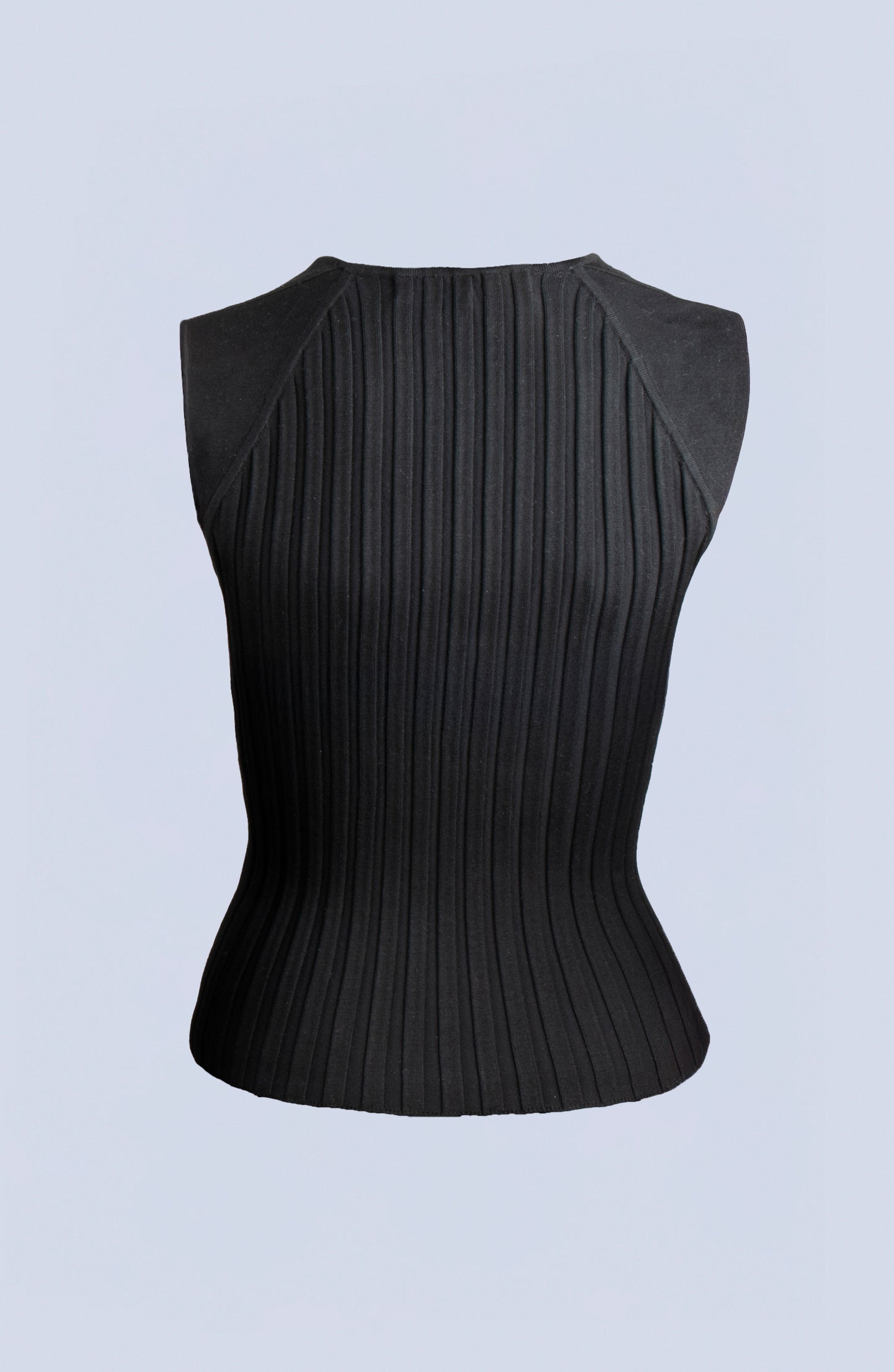 RIBBED SILK KNIT T-SHIRT