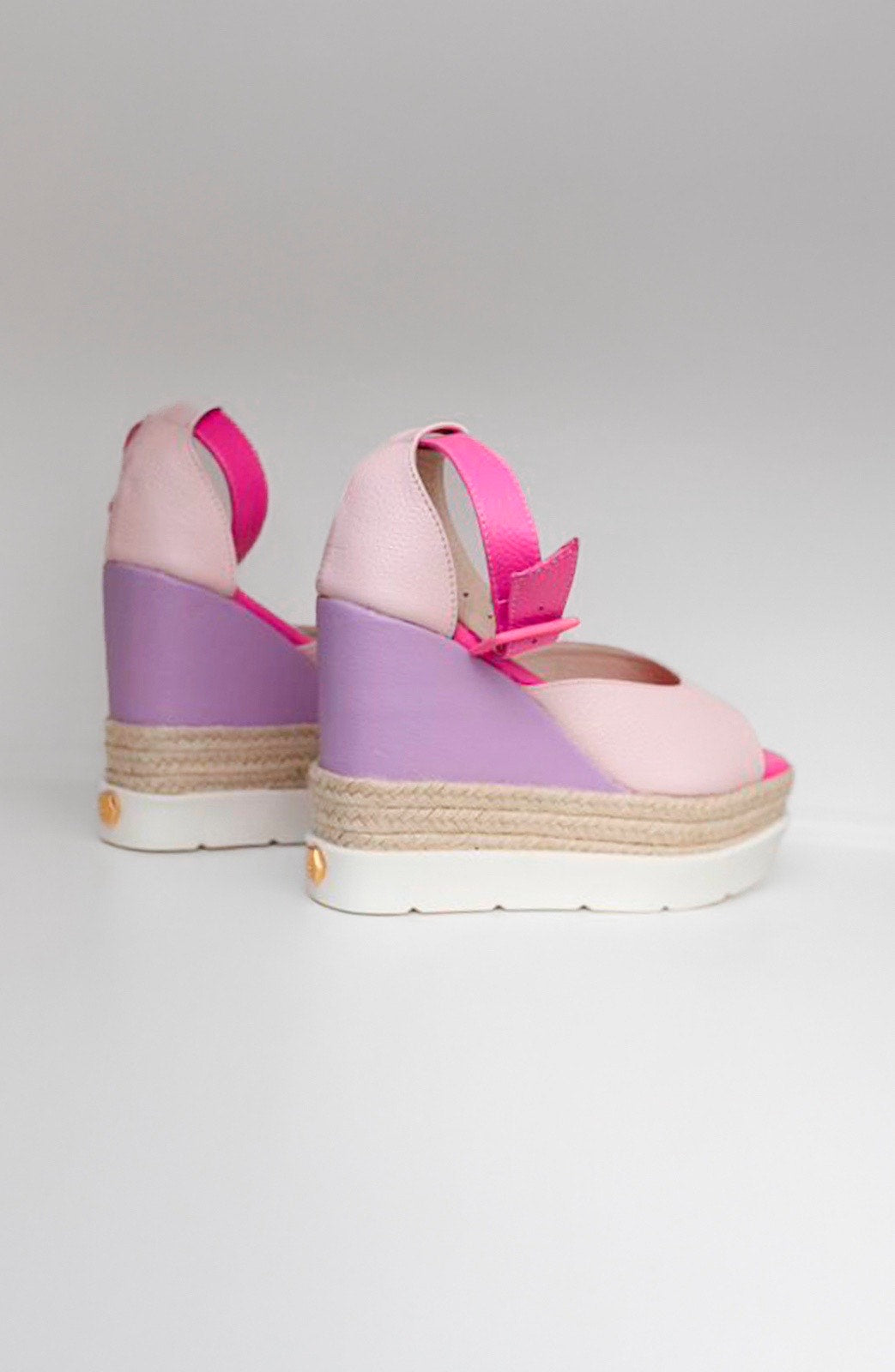 TATI ESPADRILLE SANDAL IN LEATHER PINK