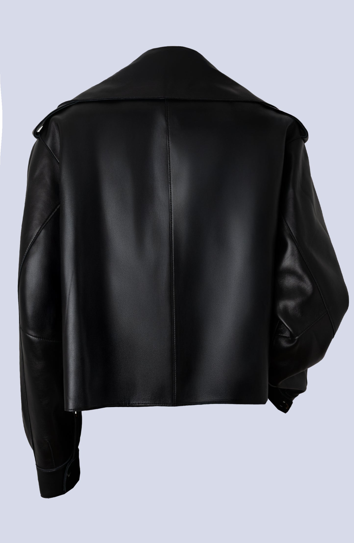 Lamb Leather Crop Moto Trench