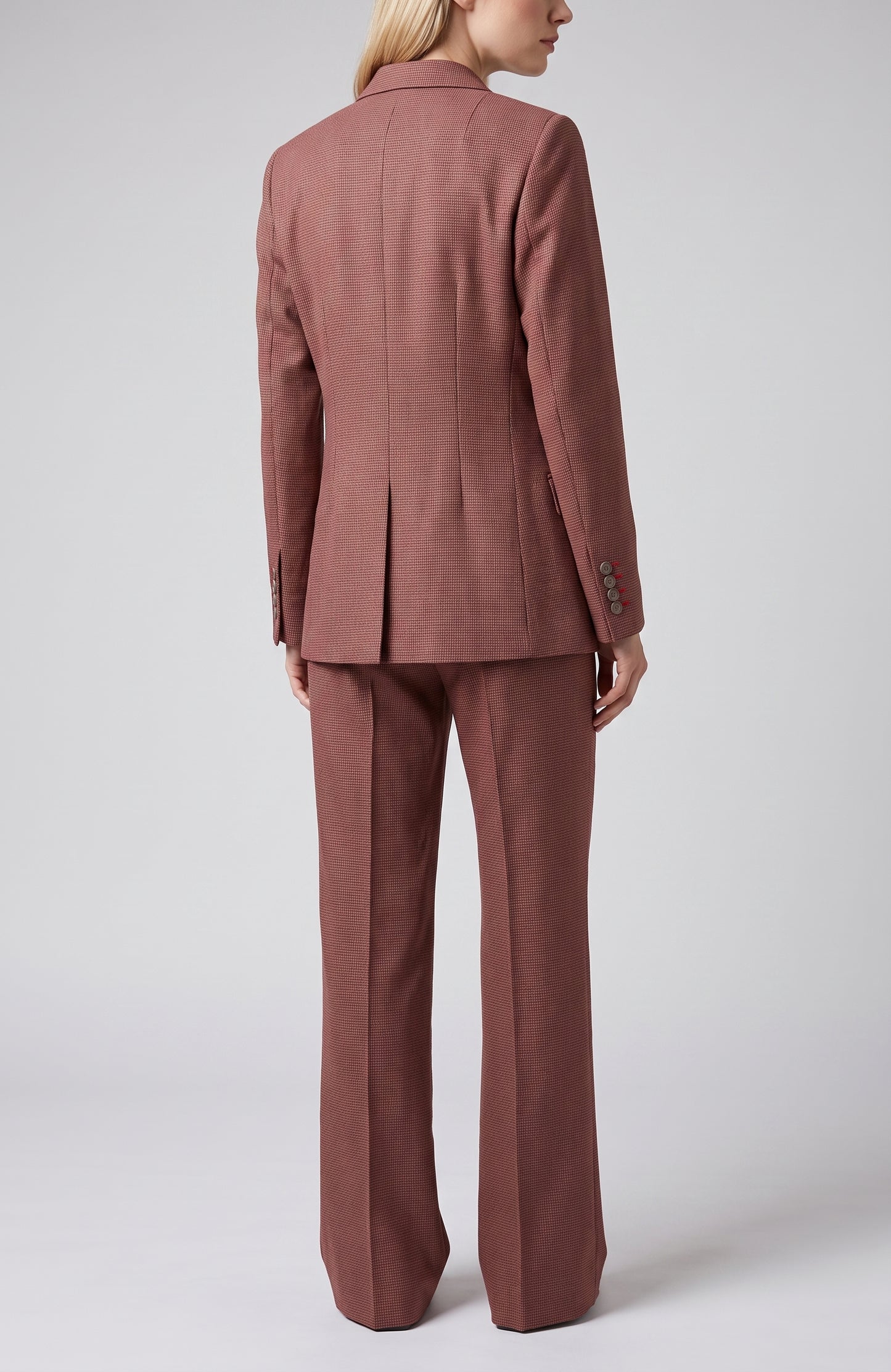 Peak Lapel Tweed Jacket Red
