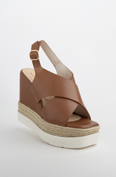 JACOBS WEDGE SANDAL IN COGÑAC