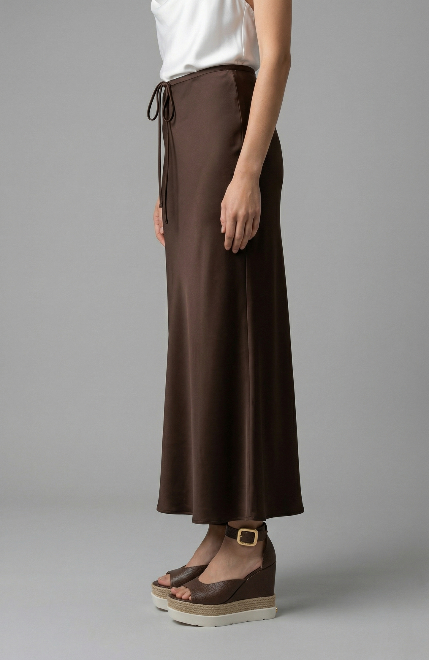 Satin Drawstring Skirt