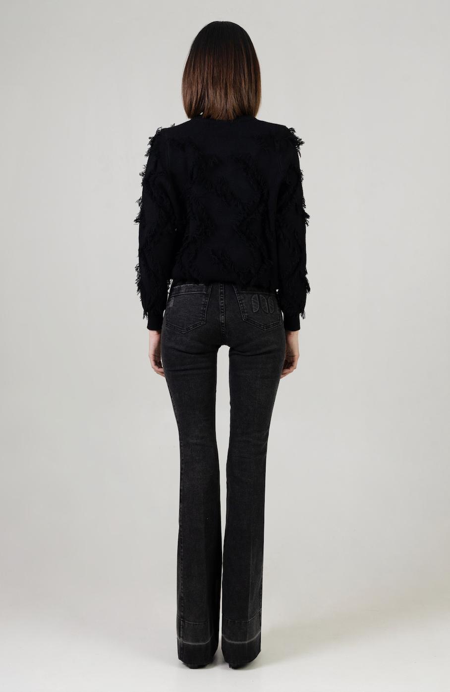 FRINGE SWEATSHIRT - BLACK