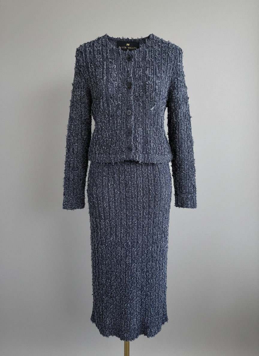 Texture Tweed Plise Skirt