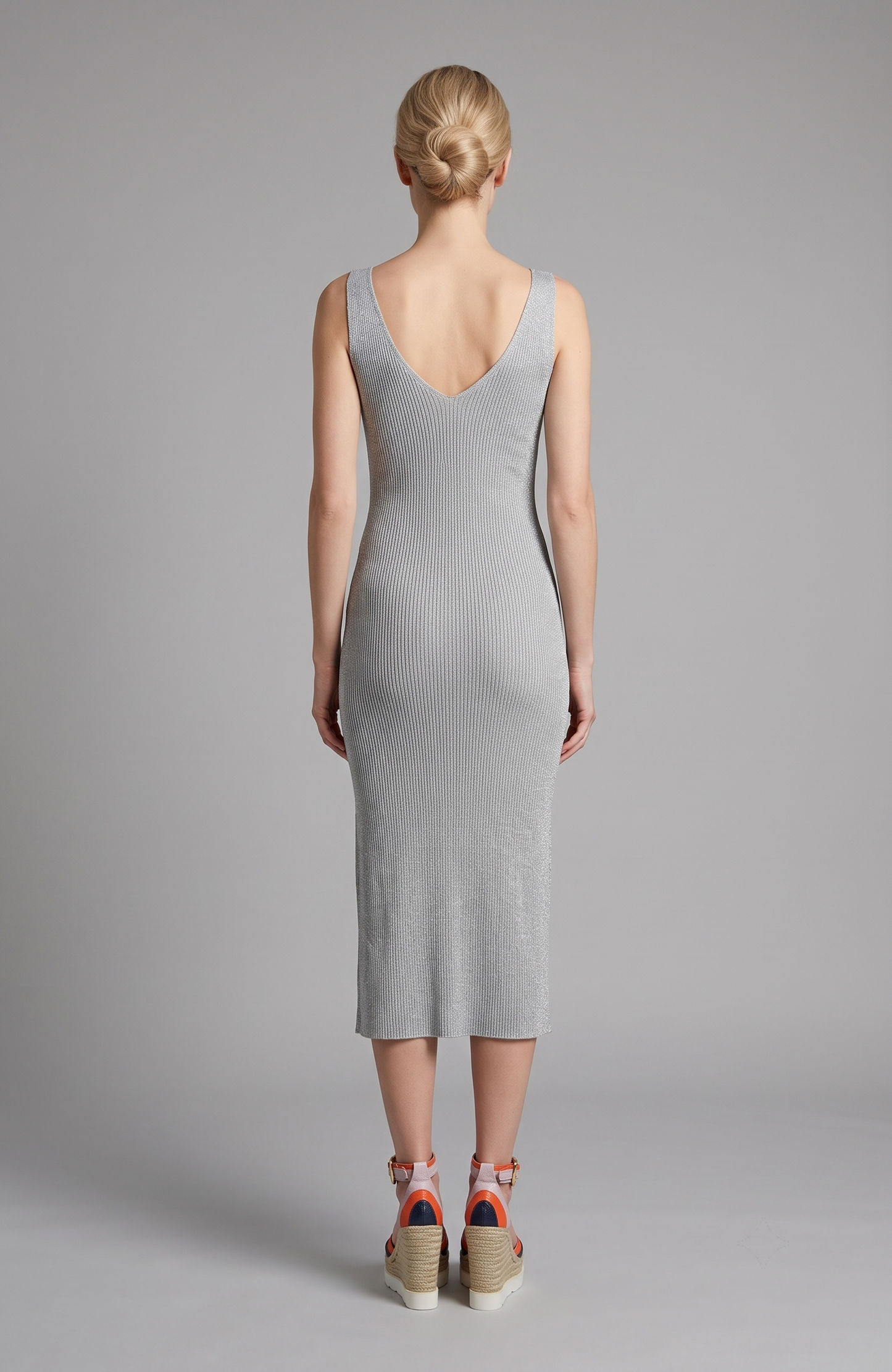 SILK KNIT TANK DRESS GRAY HUE