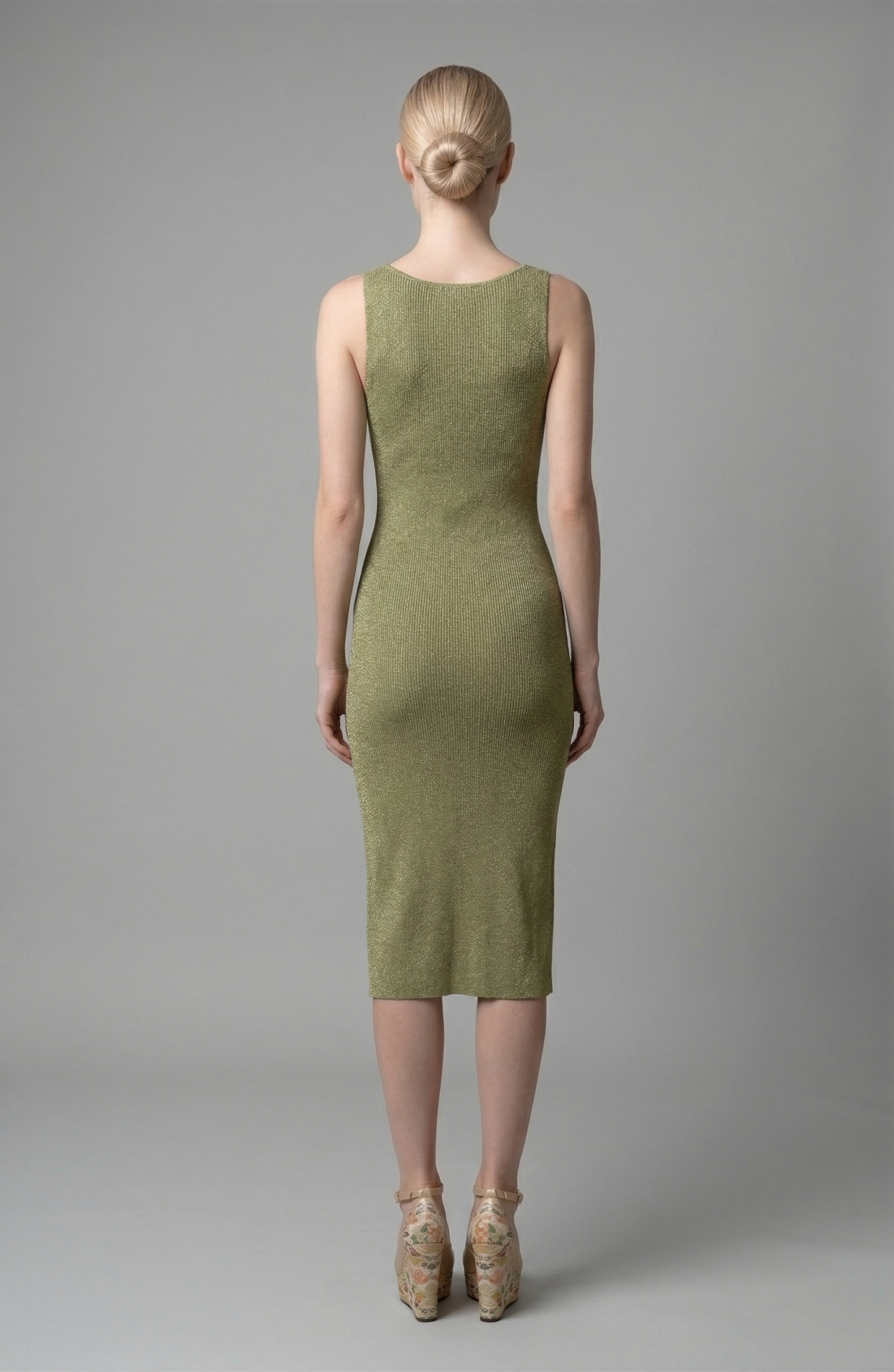 SILK KNIT TANK DRESS GREEN