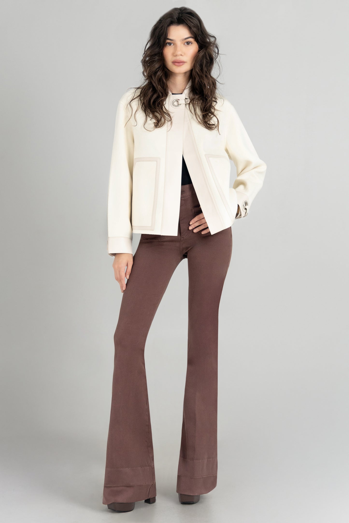 Wellington Cashmere and Leather Coat