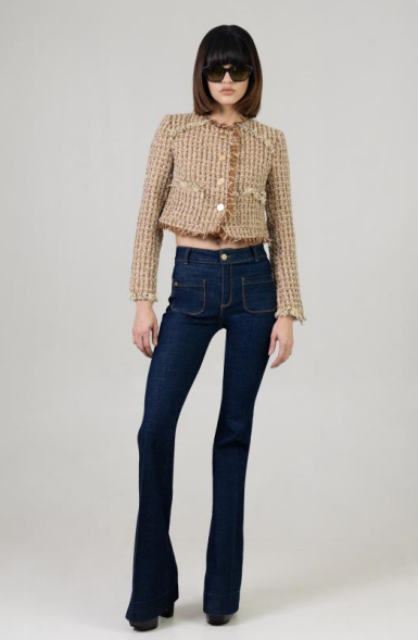 Alvin Valley Doyenne high-waisted bootcut jeans in dark wash denim