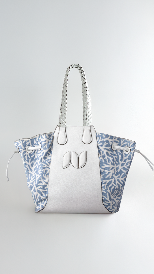 MARINA TOTE LEATHER AND CANVAS