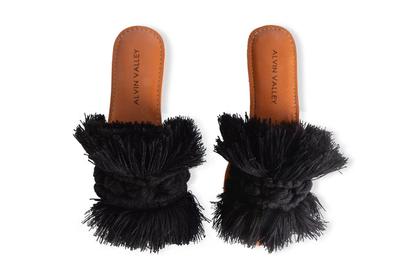 POM POM Slides - Black – Alvin Valley