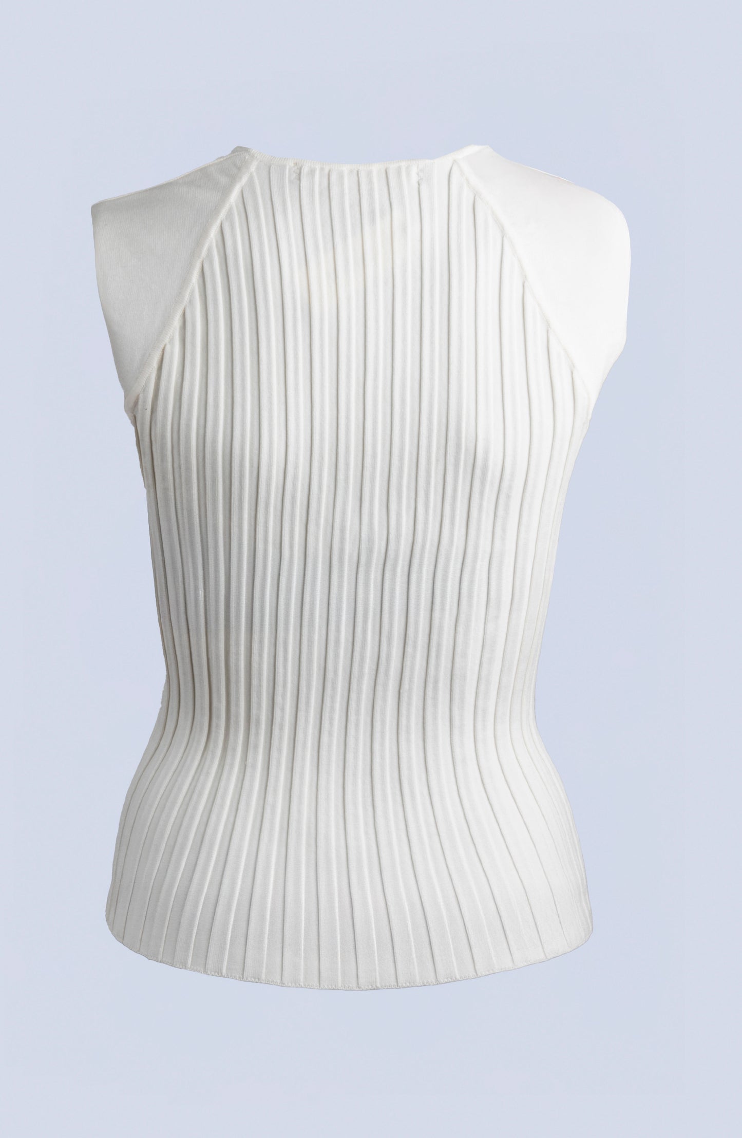 RIBBED SILK KNIT T-SHIRT