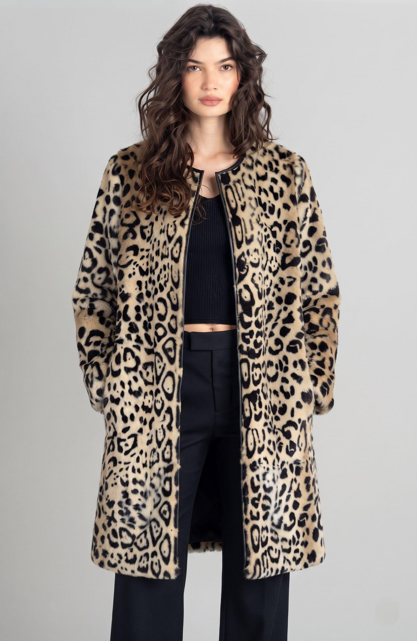 Leopard Print Goat Coat