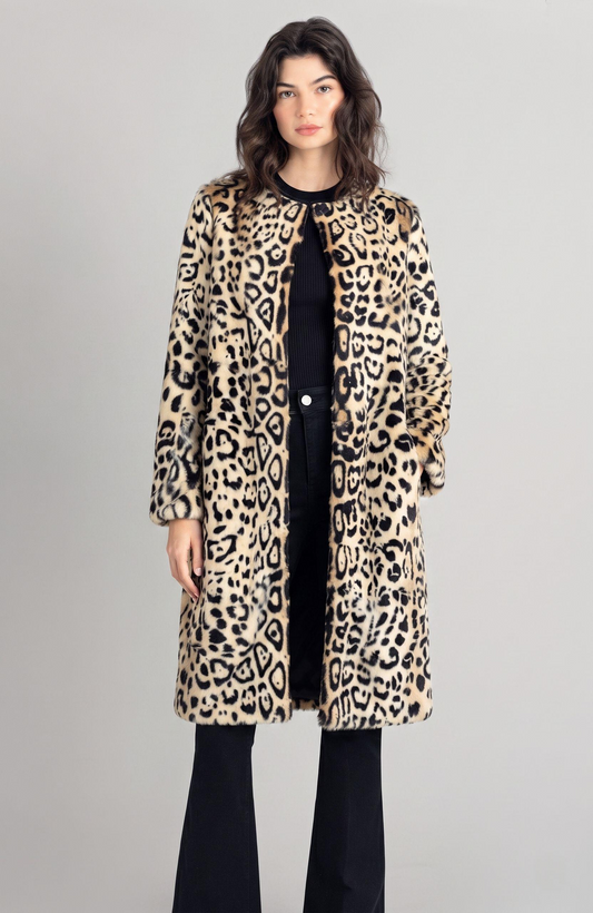 Leopard Print Goat Coat