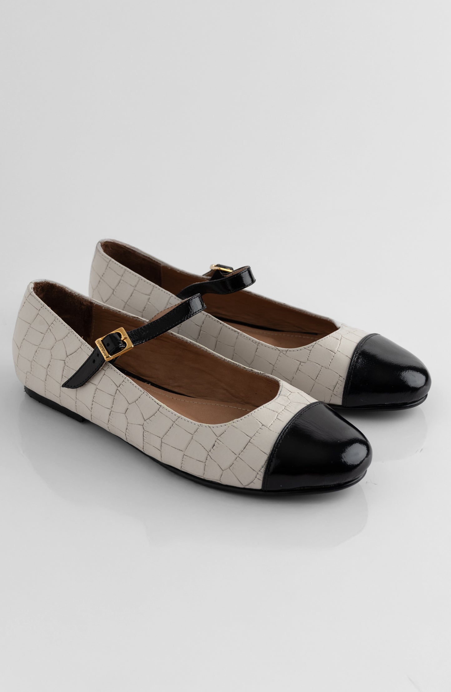 CAMBON CROCO BALLERINA IVORY