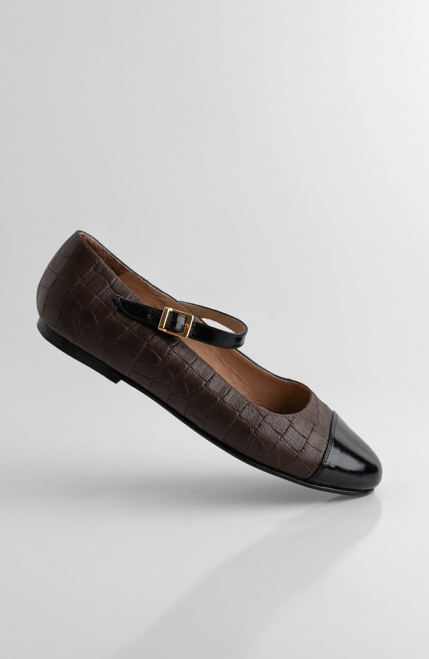 CAMBON CROCO BALLERINA CHOCOLATE