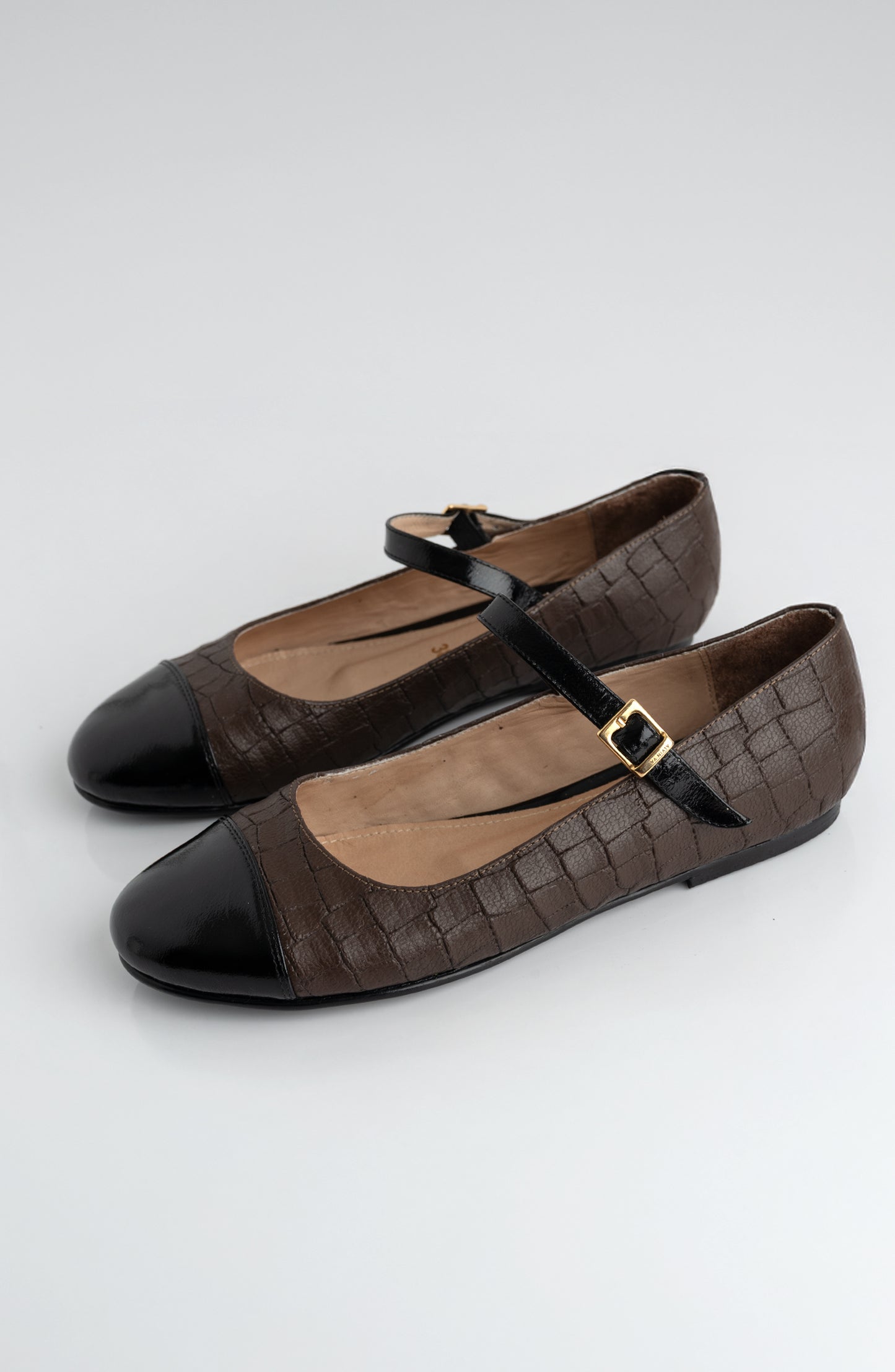 CAMBON CROCO BALLERINA CHOCOLATE