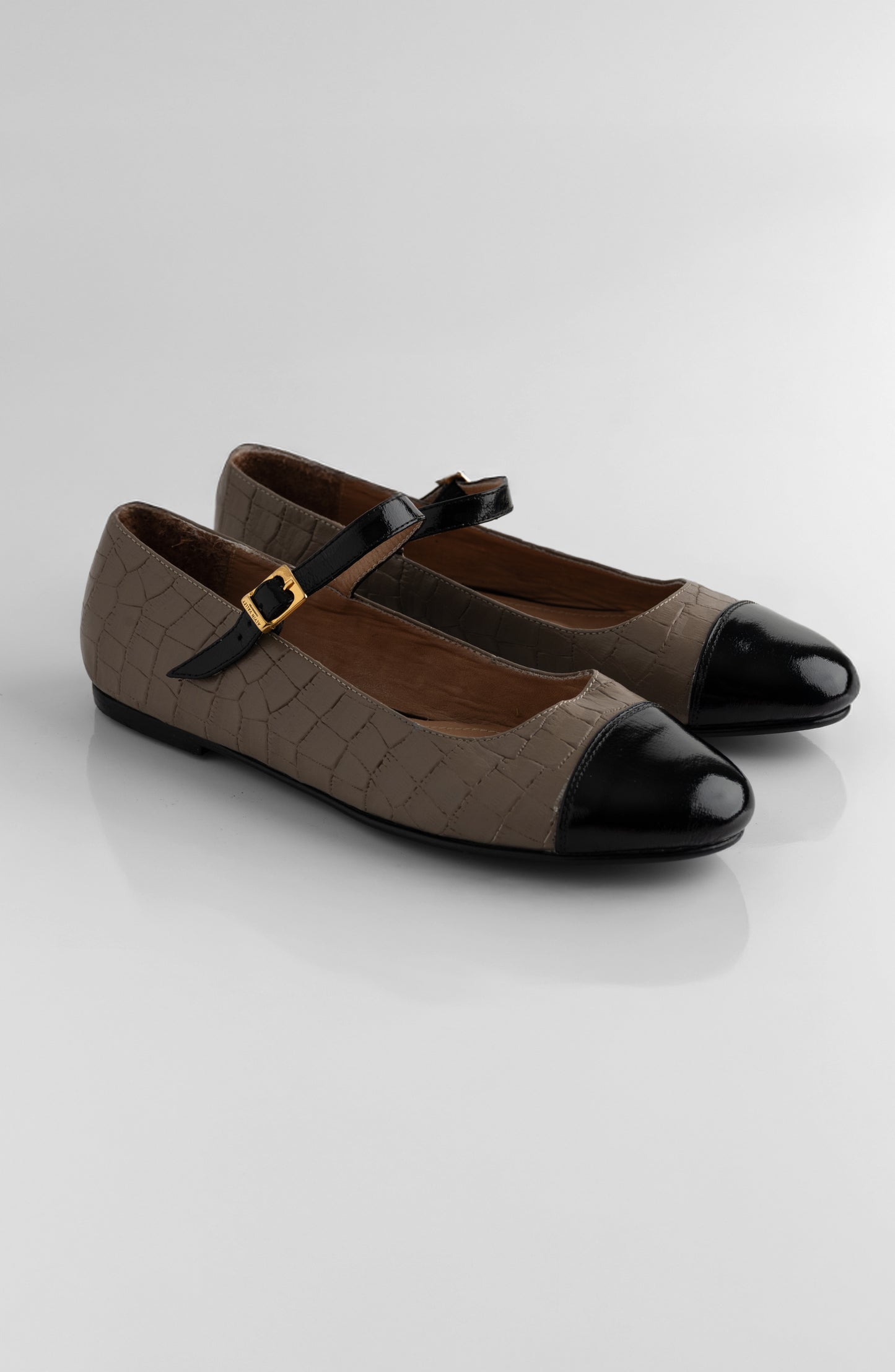 CAMBON CROCO BALLERINA TAUPE