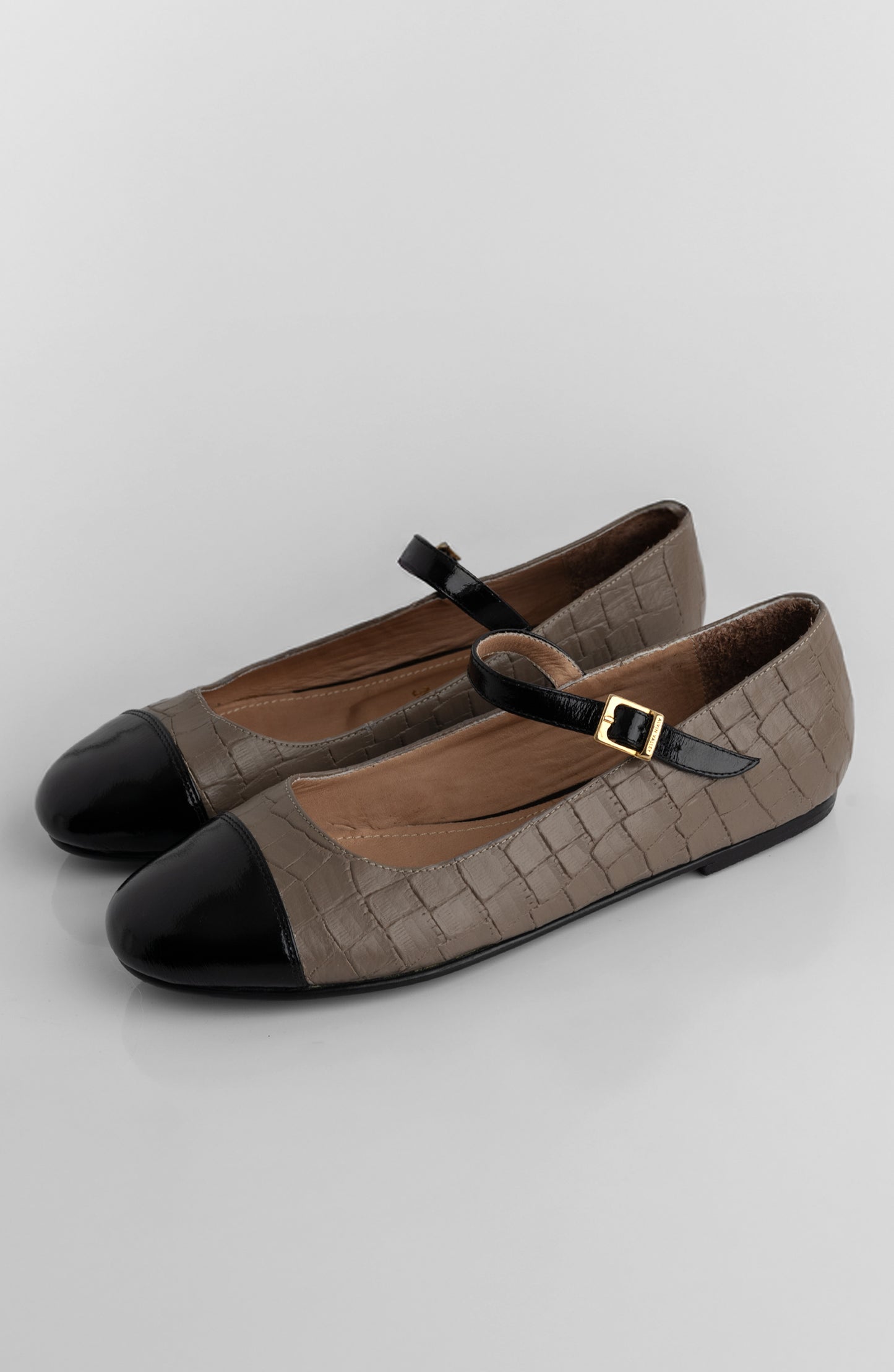 CAMBON CROCO BALLERINA TAUPE