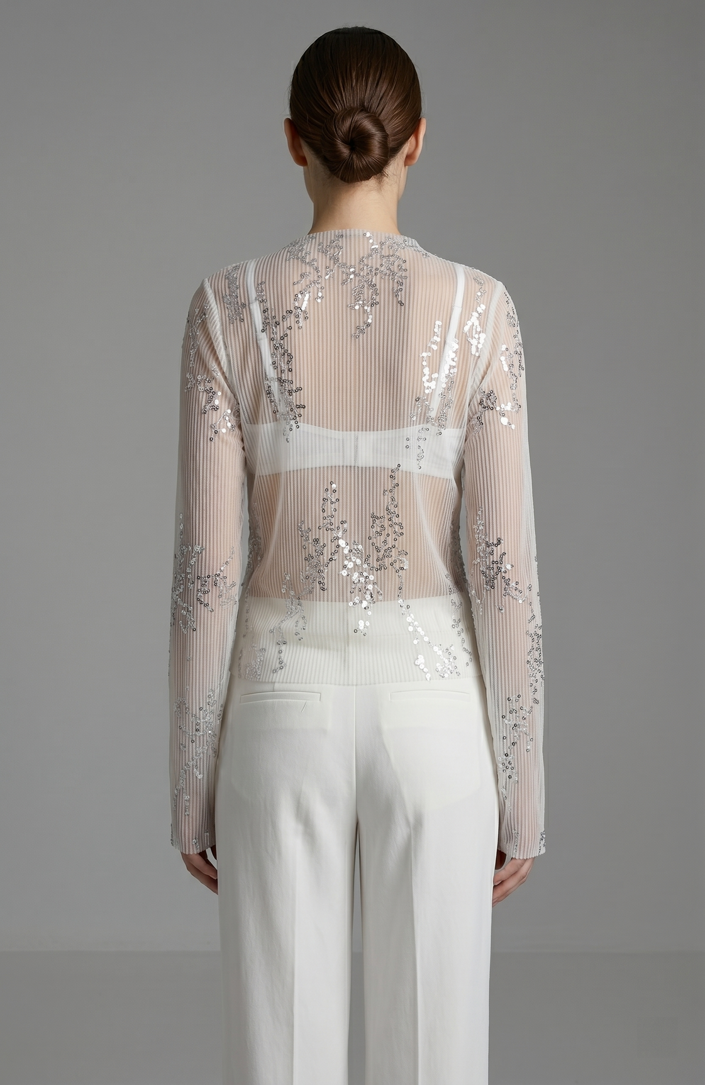 Sheer Paillette Blouse