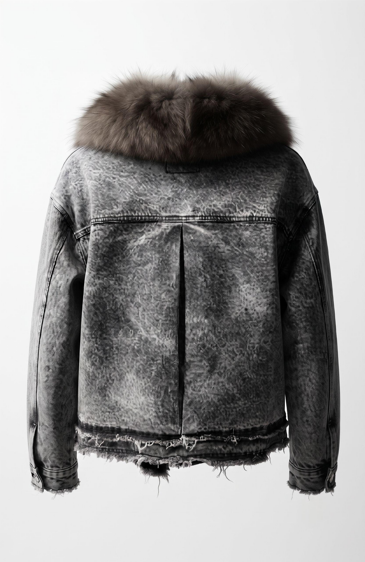 Denim Jacket with Fox fur trim.