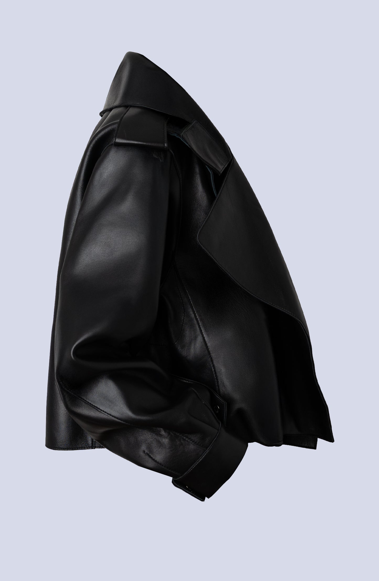 Lamb Leather Crop Moto Trench