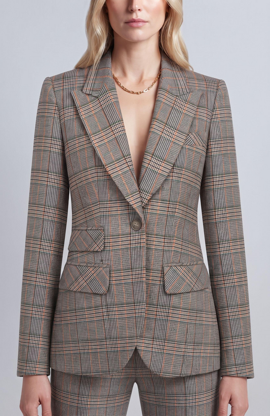 peak lapel jackets plaid red