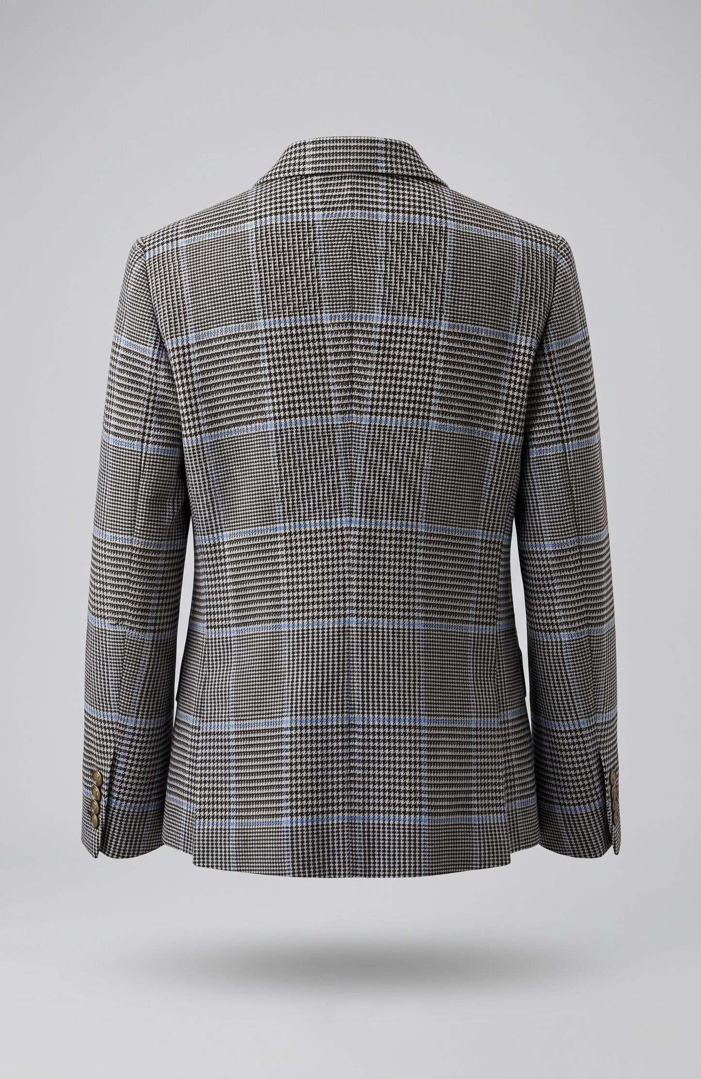 peak lapel jackets plaid blue