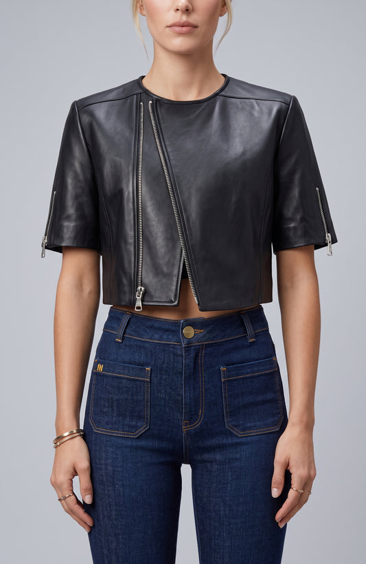 Crop Leather Jacket