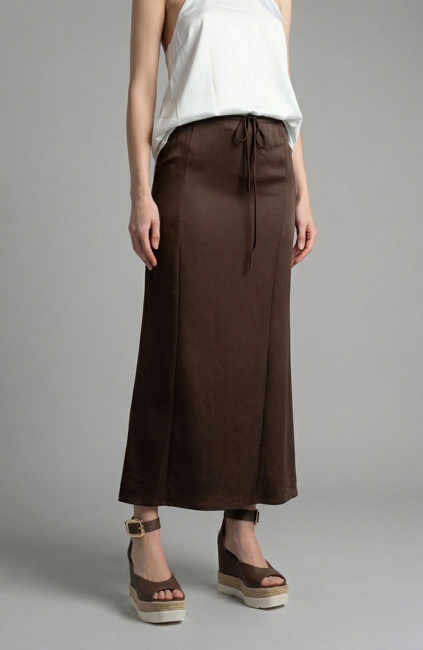 Satin Drawstring Skirt