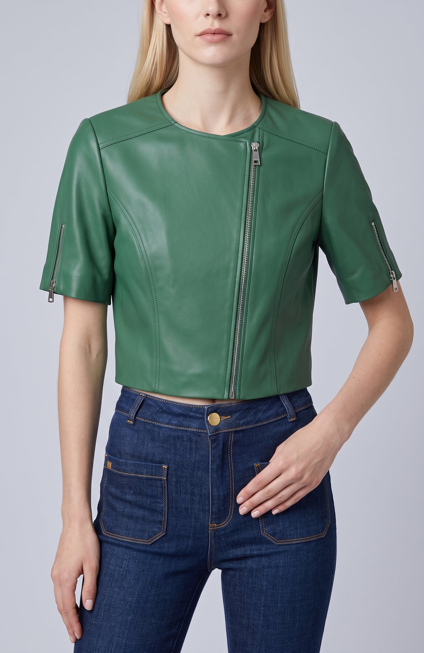 Crop Leather Jacket
