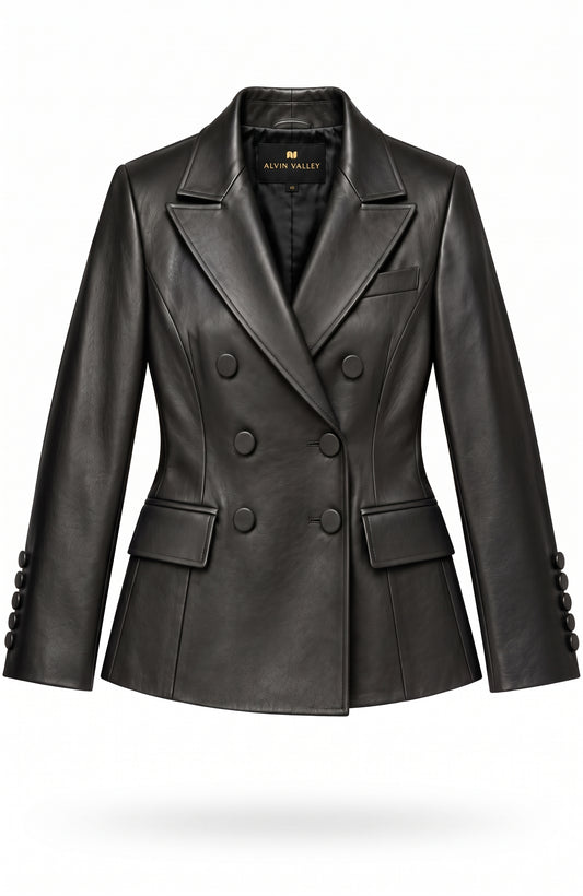 Leather tailored jacket