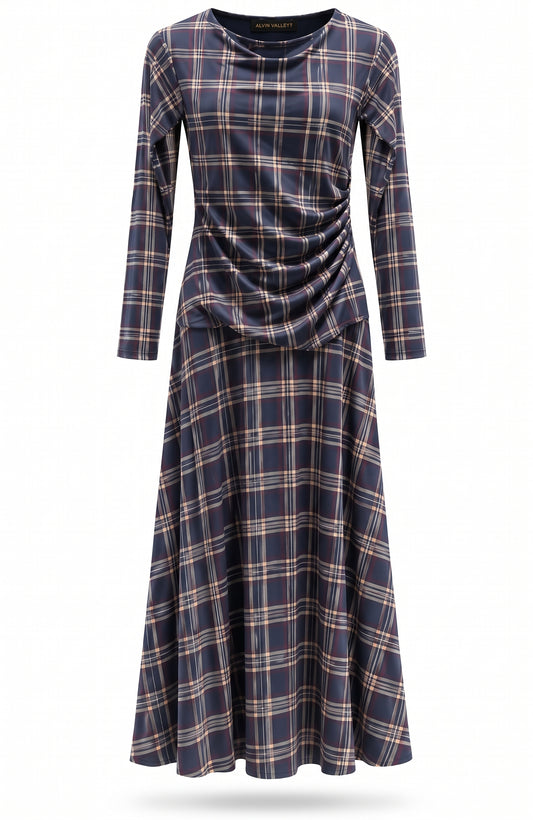 Mesh Plaid Dress