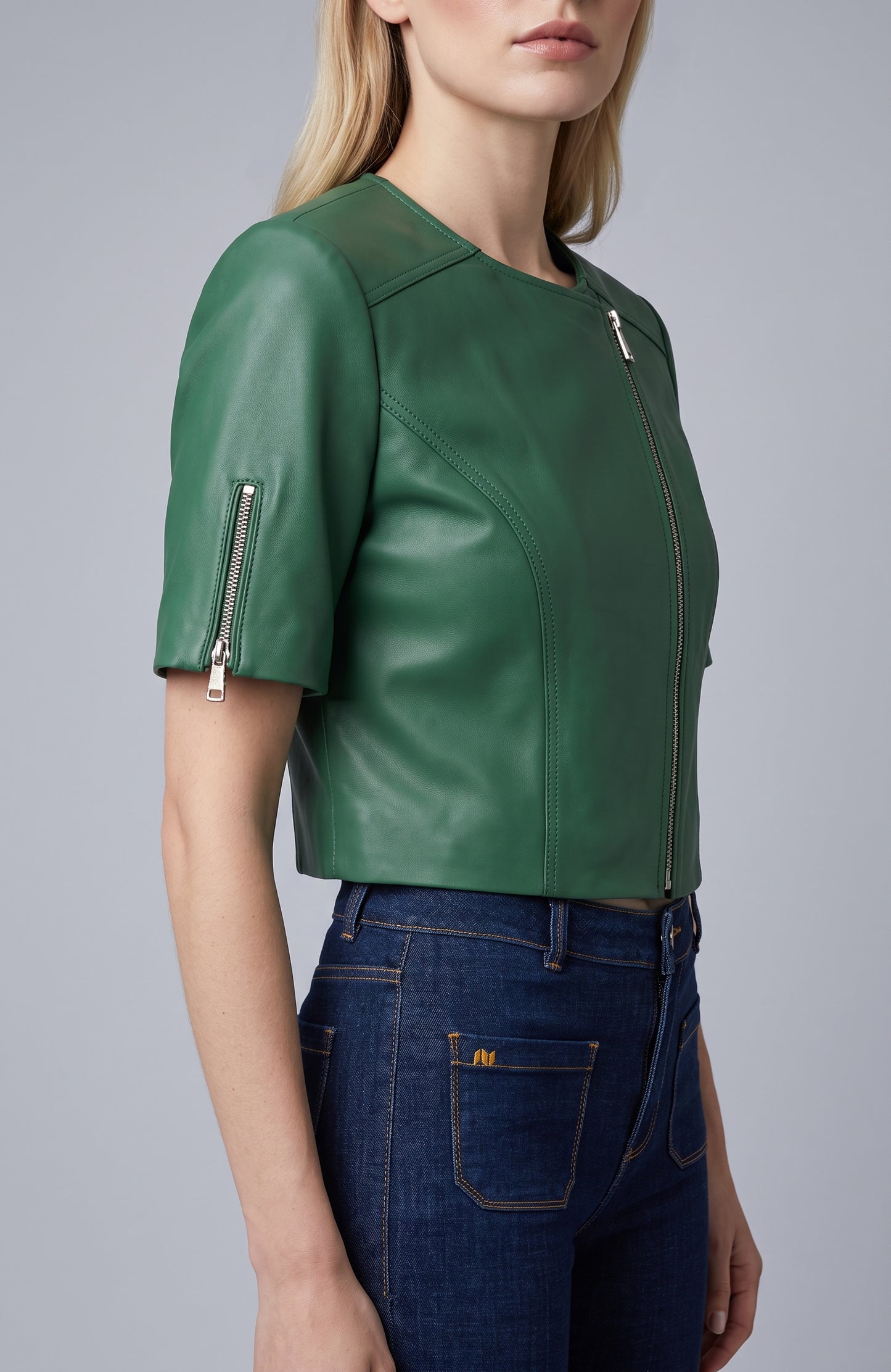 Crop Leather Jacket