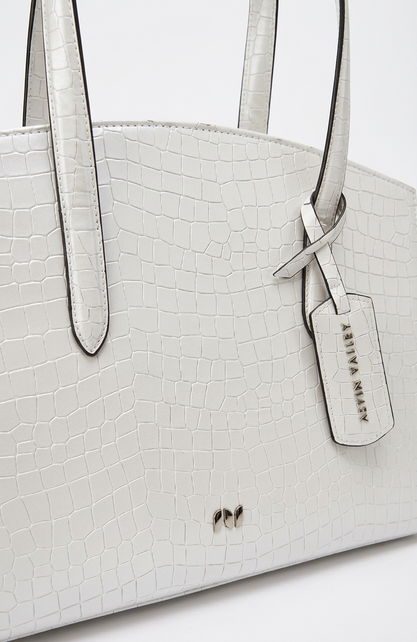 INGRASSIA BAG PEARL WHITE CROCO