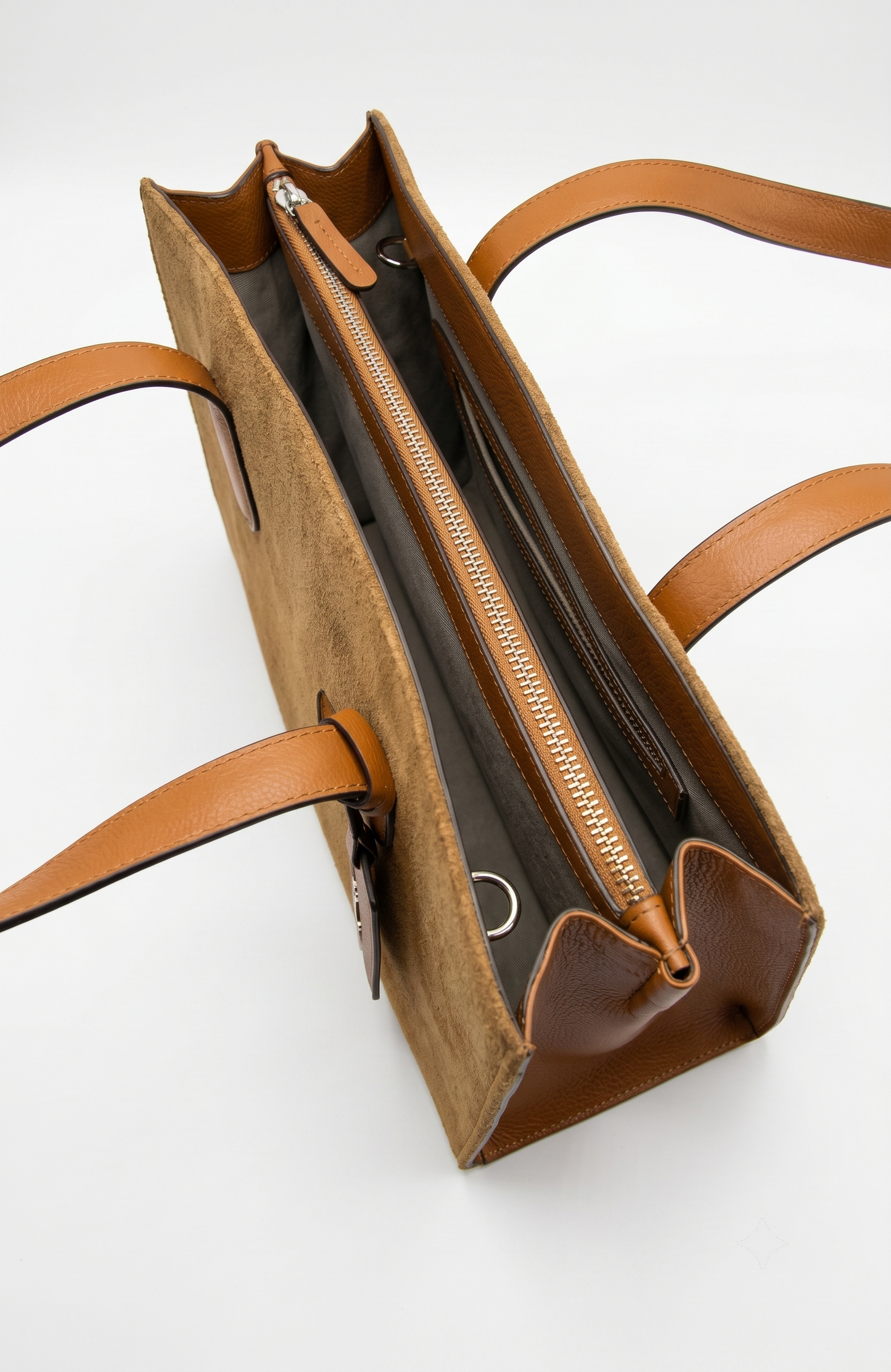 INGRASSIA BAG BROWN SUEDE AND LEATHER