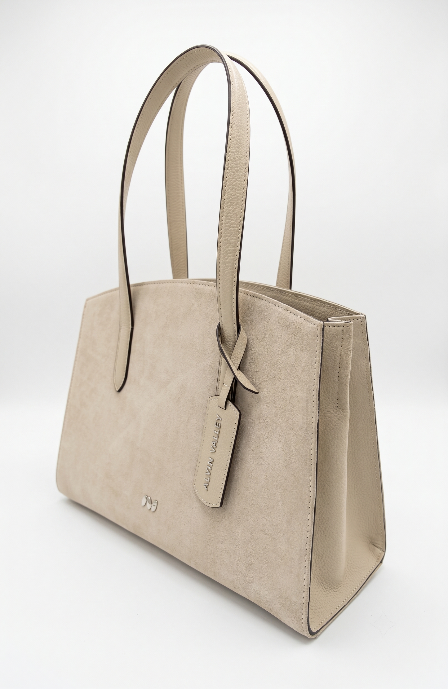 INGRASSIA BAG IVORY SUEDE AND LEATHER