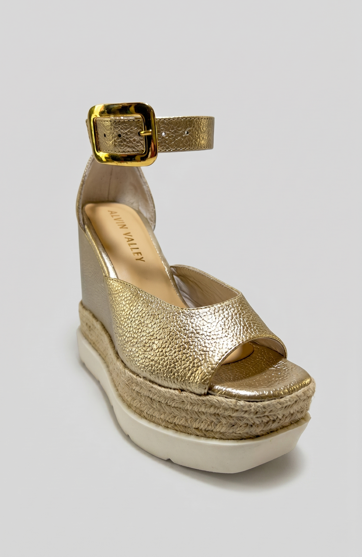 TATI ESPADRILLE SANDAL IN LEATHER GOLD
