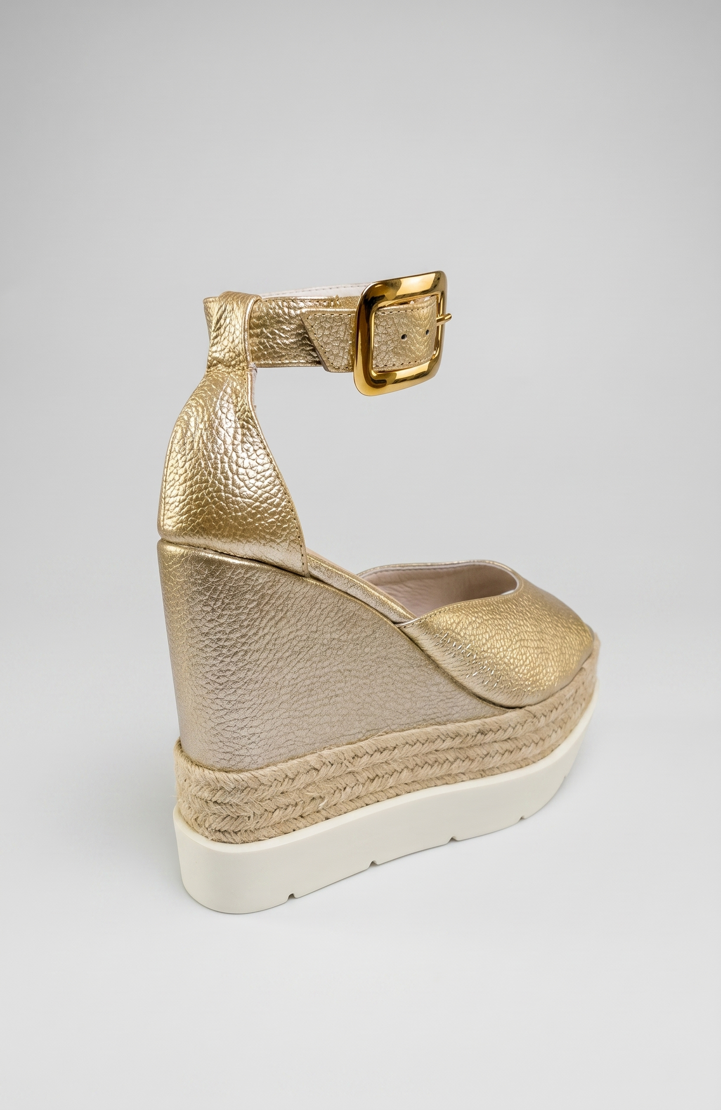 TATI ESPADRILLE SANDAL IN LEATHER GOLD