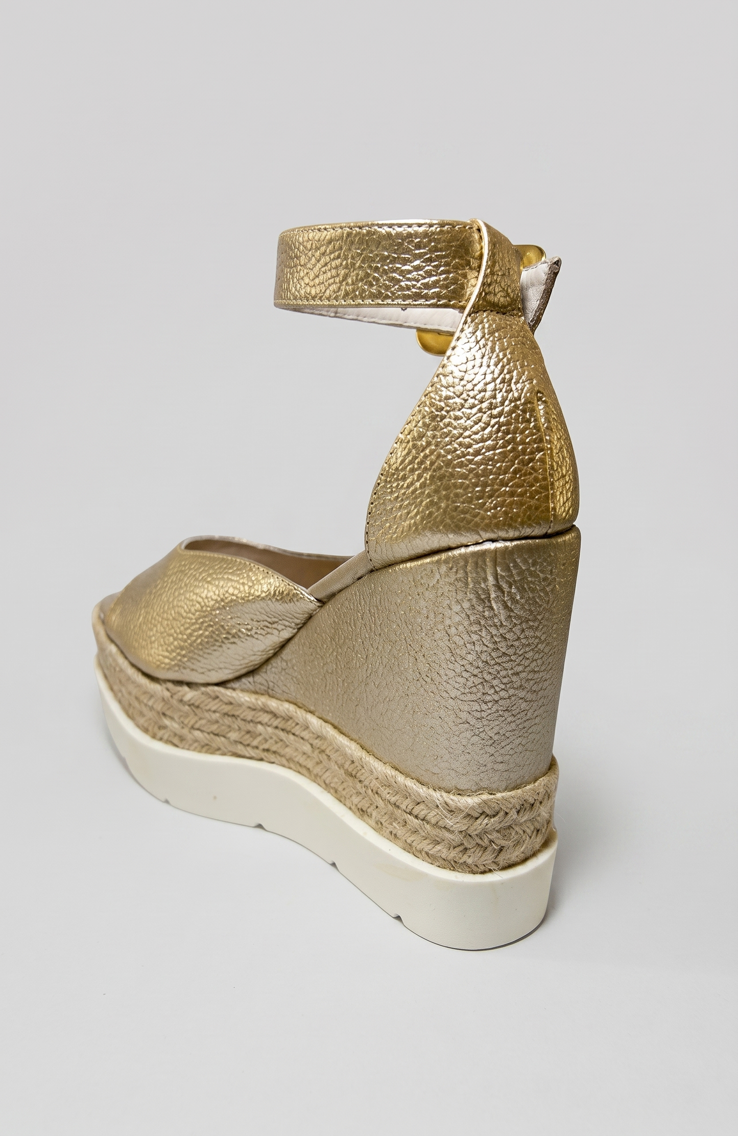 TATI ESPADRILLE SANDAL IN LEATHER GOLD