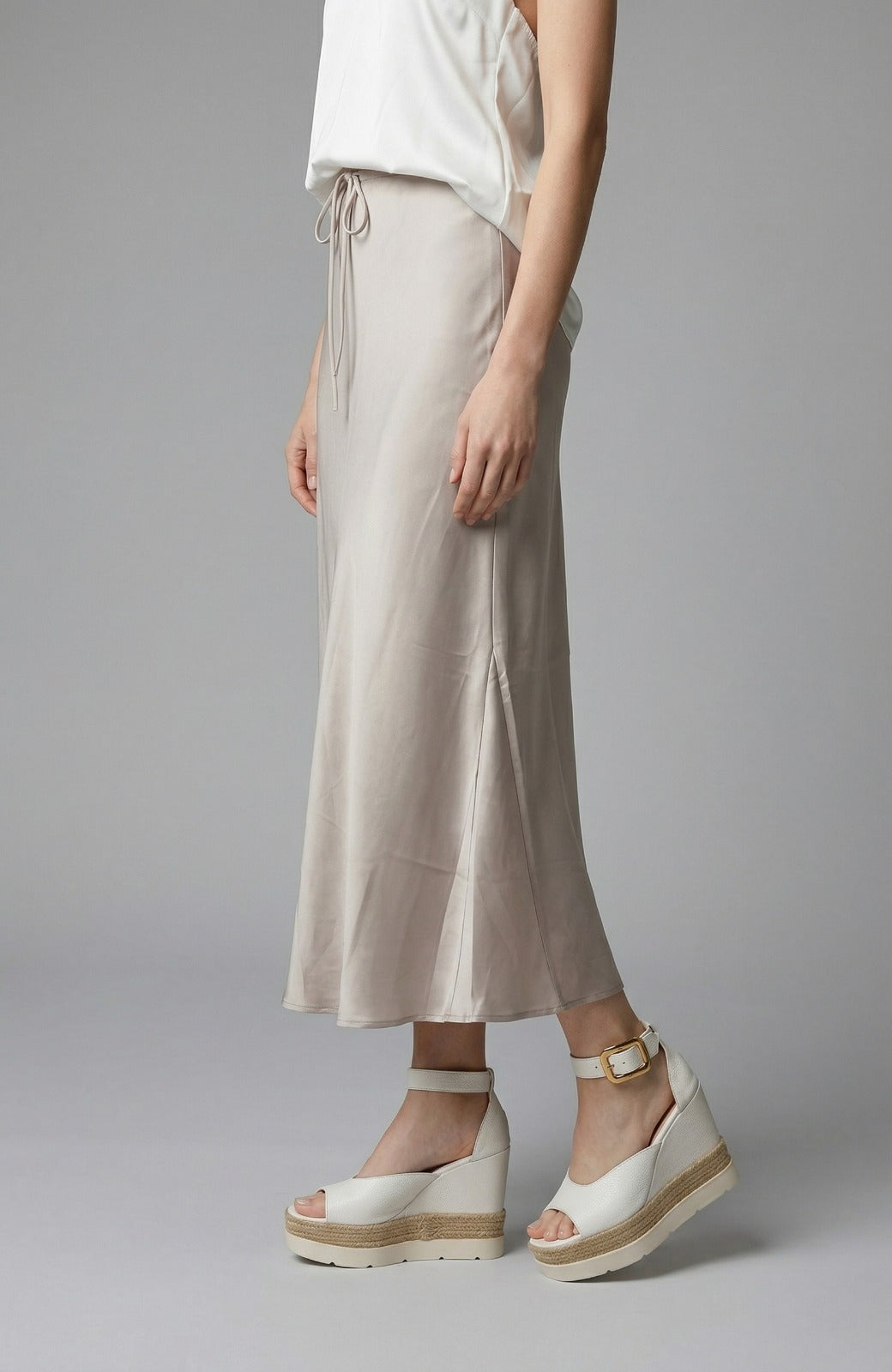 Satin Drawstring Skirt