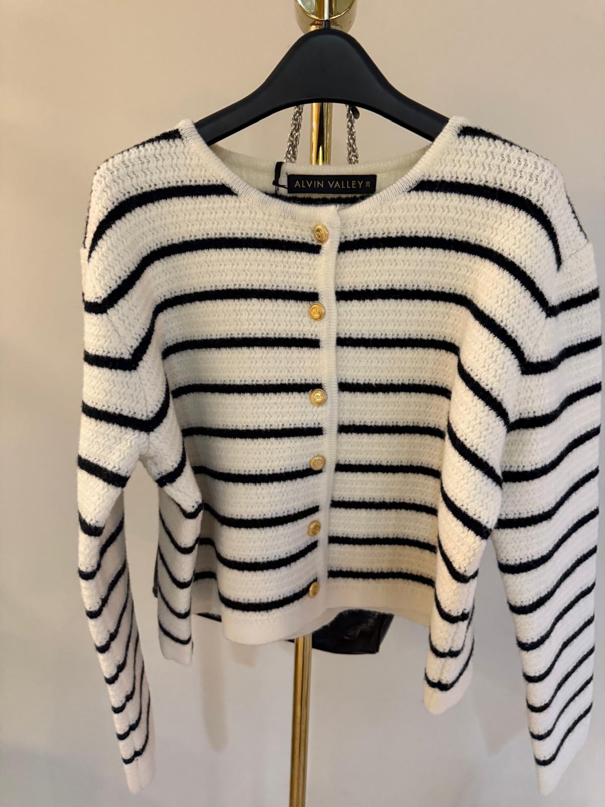 Oversized Striped Crop Cardigan