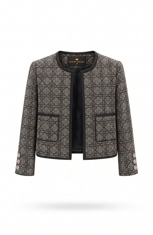 Tweed Crop Woven Jacket
